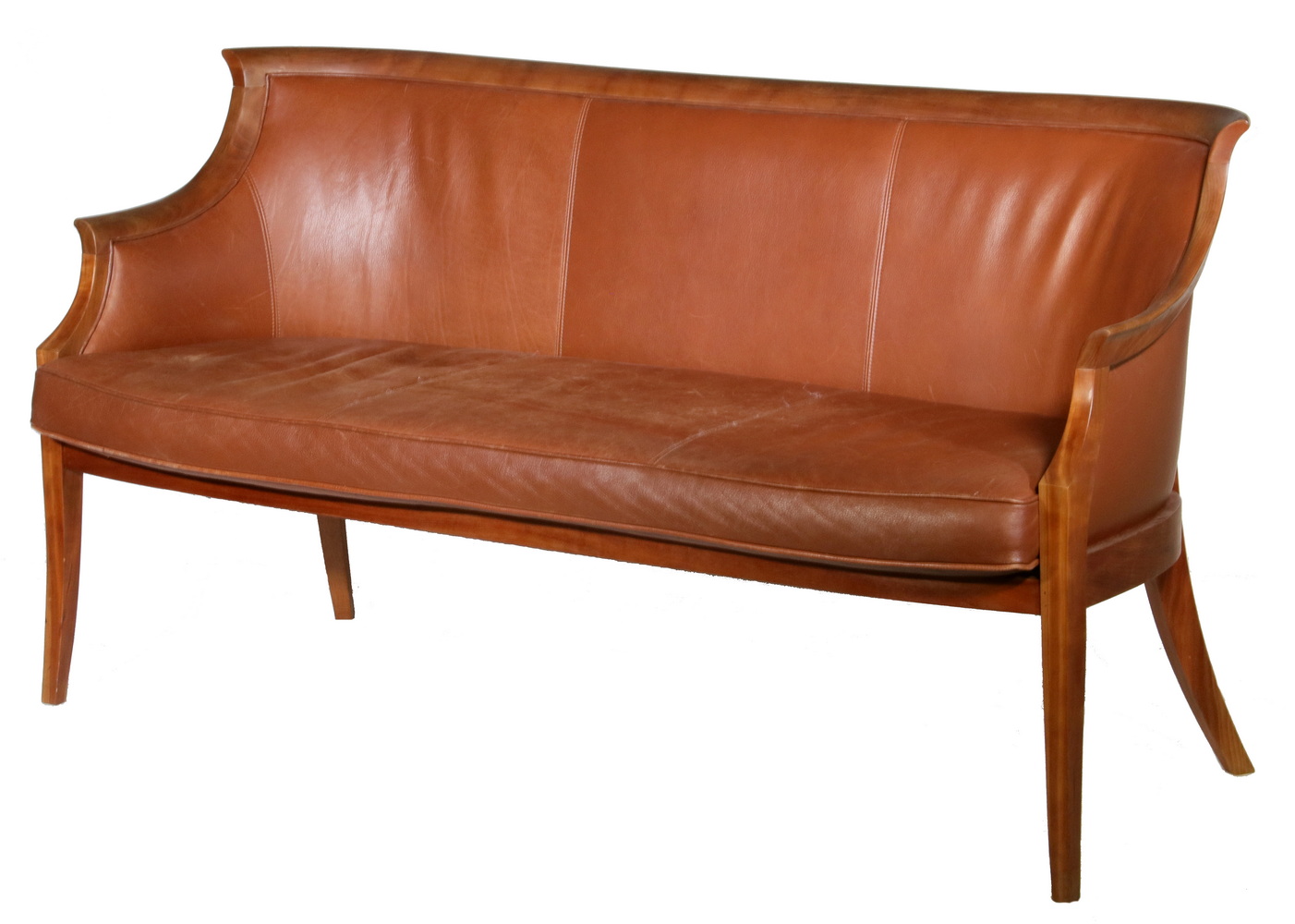 THOS MOSER CHERRY SOFA WITH LEATHER 2b2a87