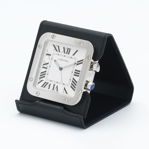 CARTIER TRAVEL ALARM CLOCK   Stainless