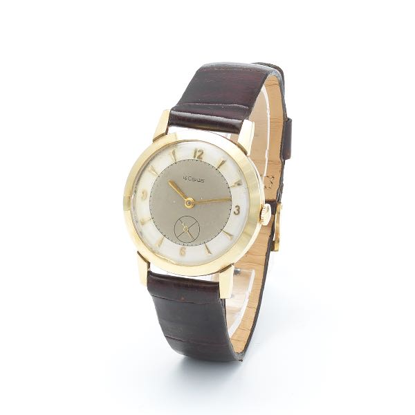 LE COULTRE 14K GOLD WATCH AND 14K