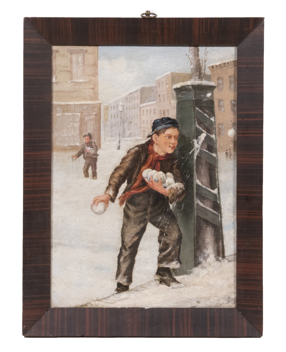 MID-19TH C. NYC WINTER GENRE SCENE The