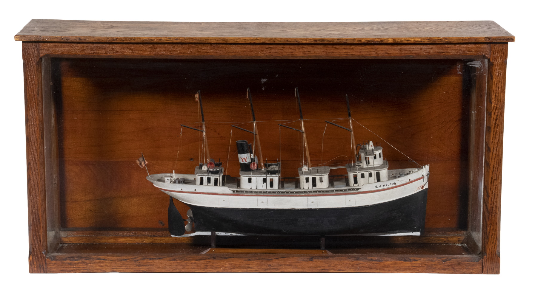 CASED MODEL OF AMERICAN SAIL/STEAM
