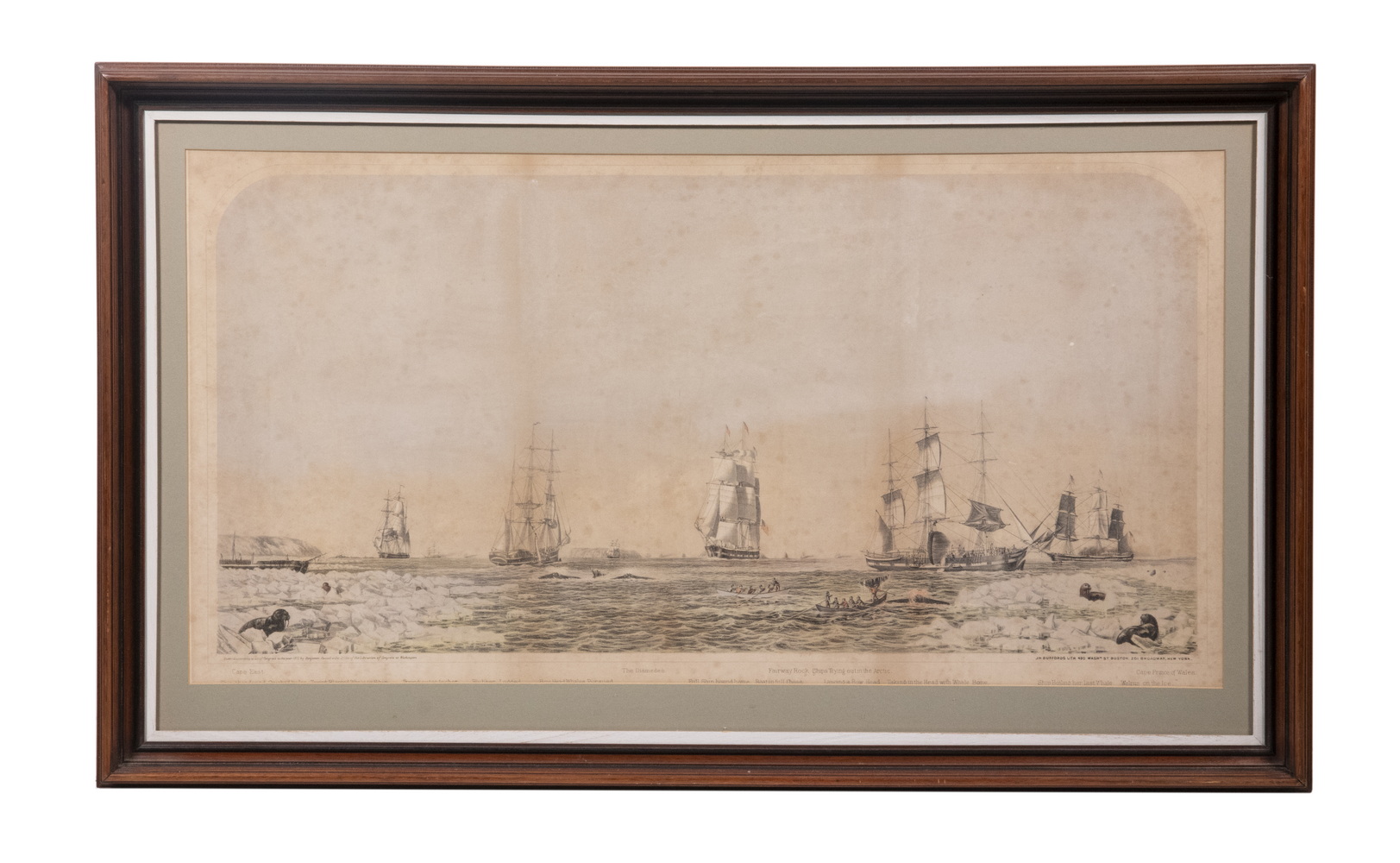 RARE WHALING PRINT BY BENJAMIN 2b2c79