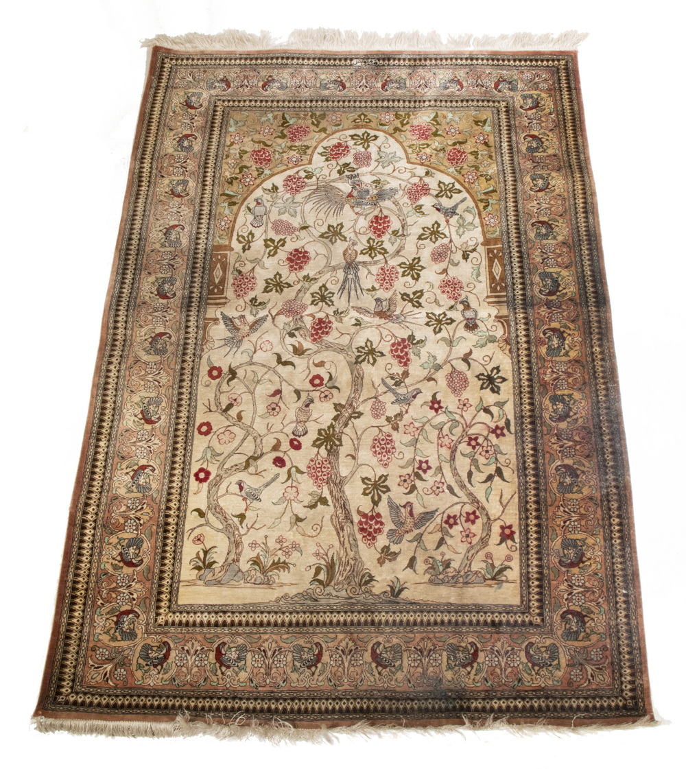 SILK KASHAN PRAYER RUG 3 4 X 2b2cb5