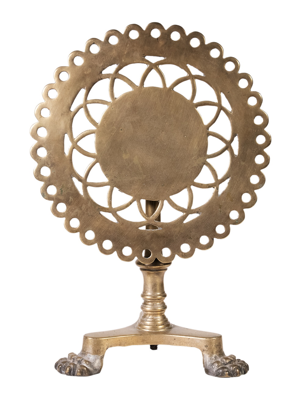 18TH C. BRITISH CAST BRASS KETTLE STAND