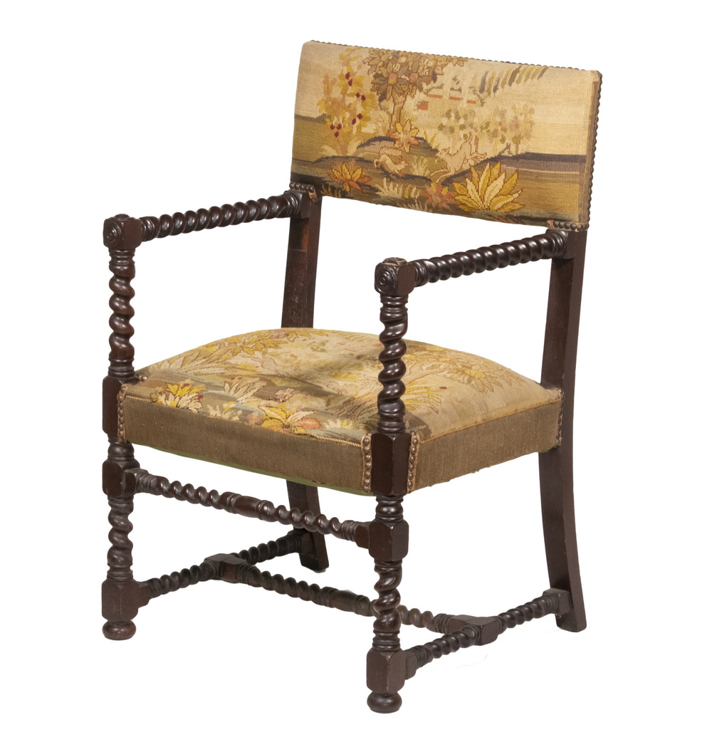 CUSTOM TUDOR STYLE ARMCHAIR IN 2b2d15