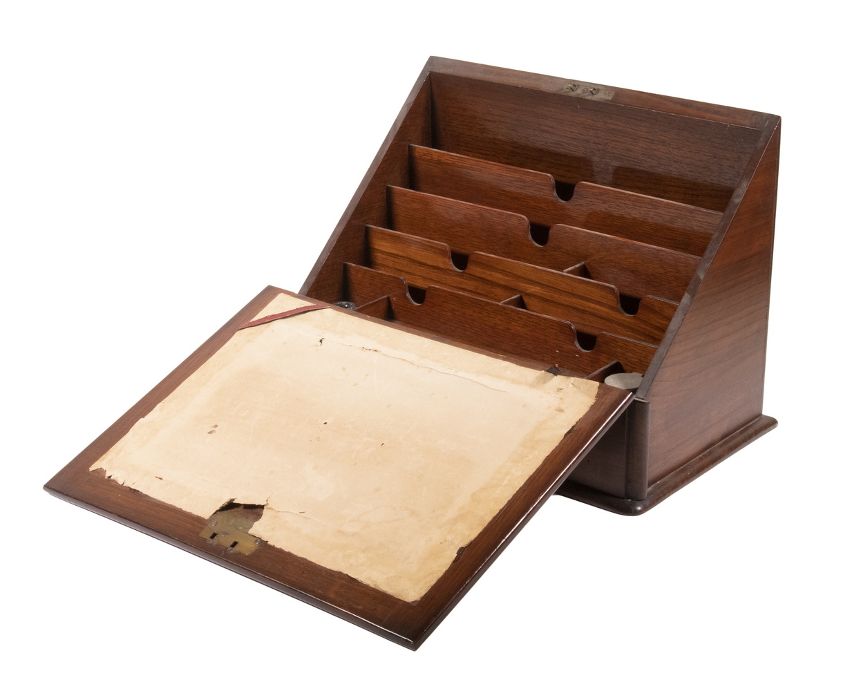 OAK SLANT TOP STATIONARY BOX English