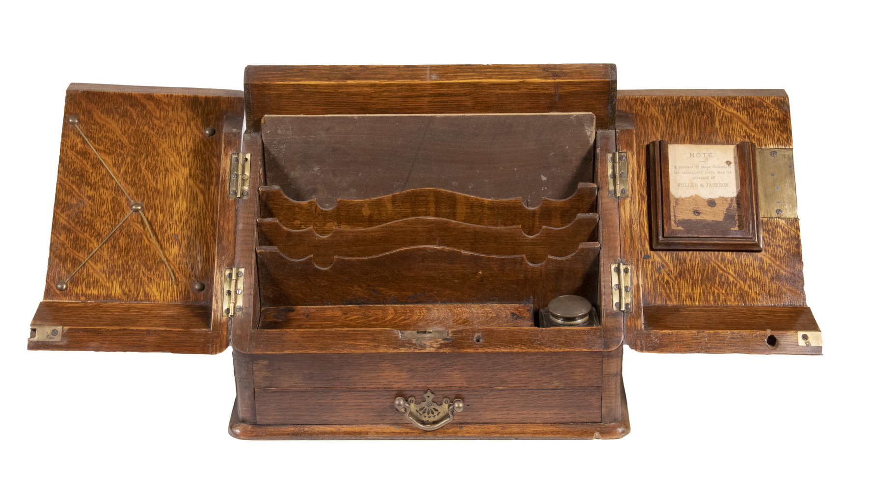 ENGLISH OAK STATIONARY BOX Circa 1900