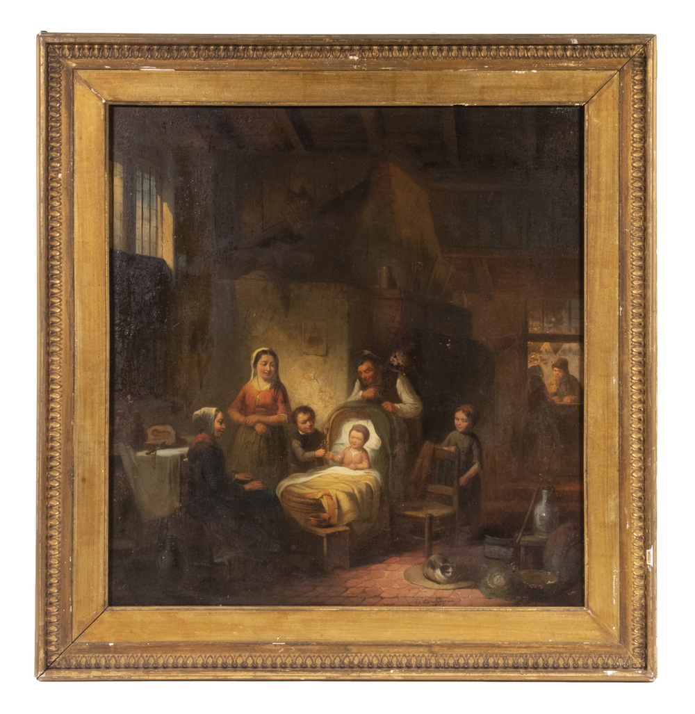 19TH C. FRENCH GENRE SCENE, POSSIBLY