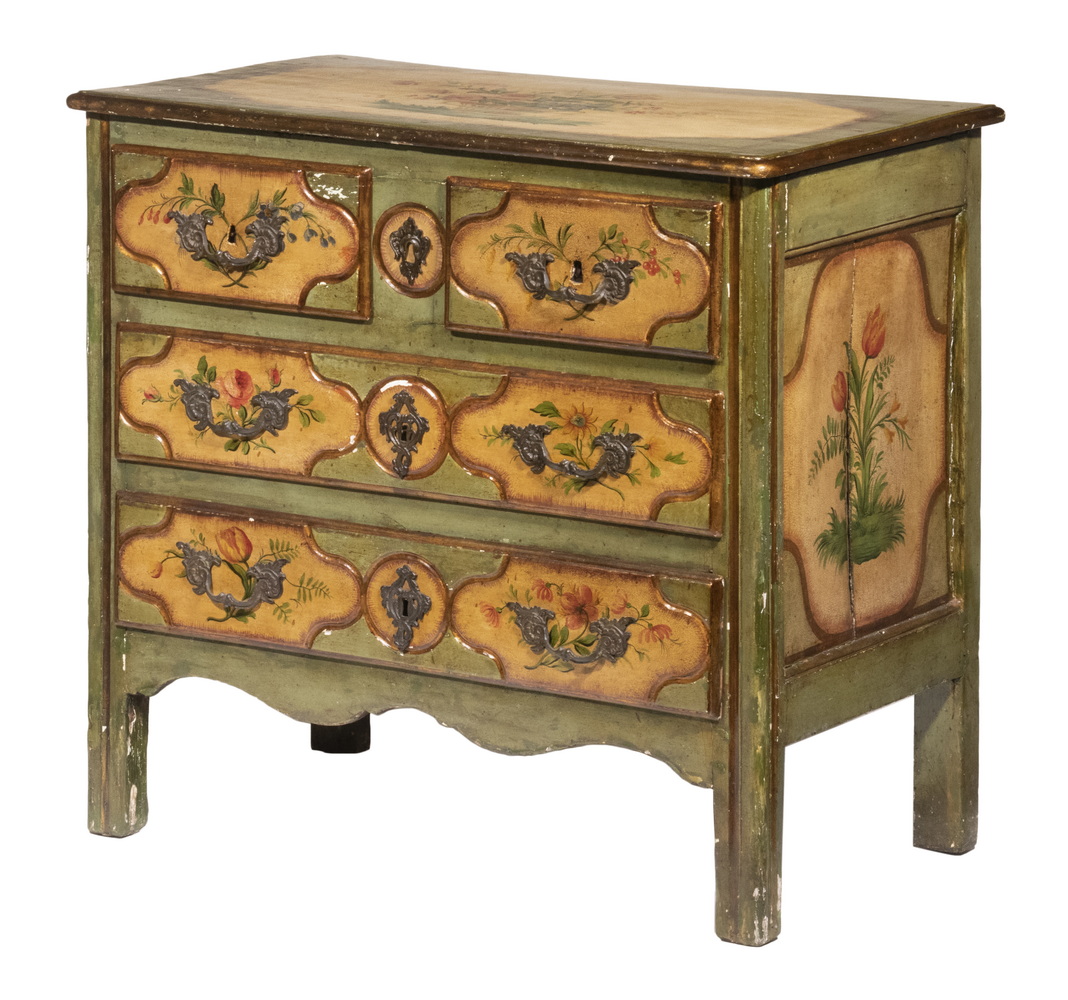 FRENCH PROVINCIAL PAINTED CHEST Diminutive