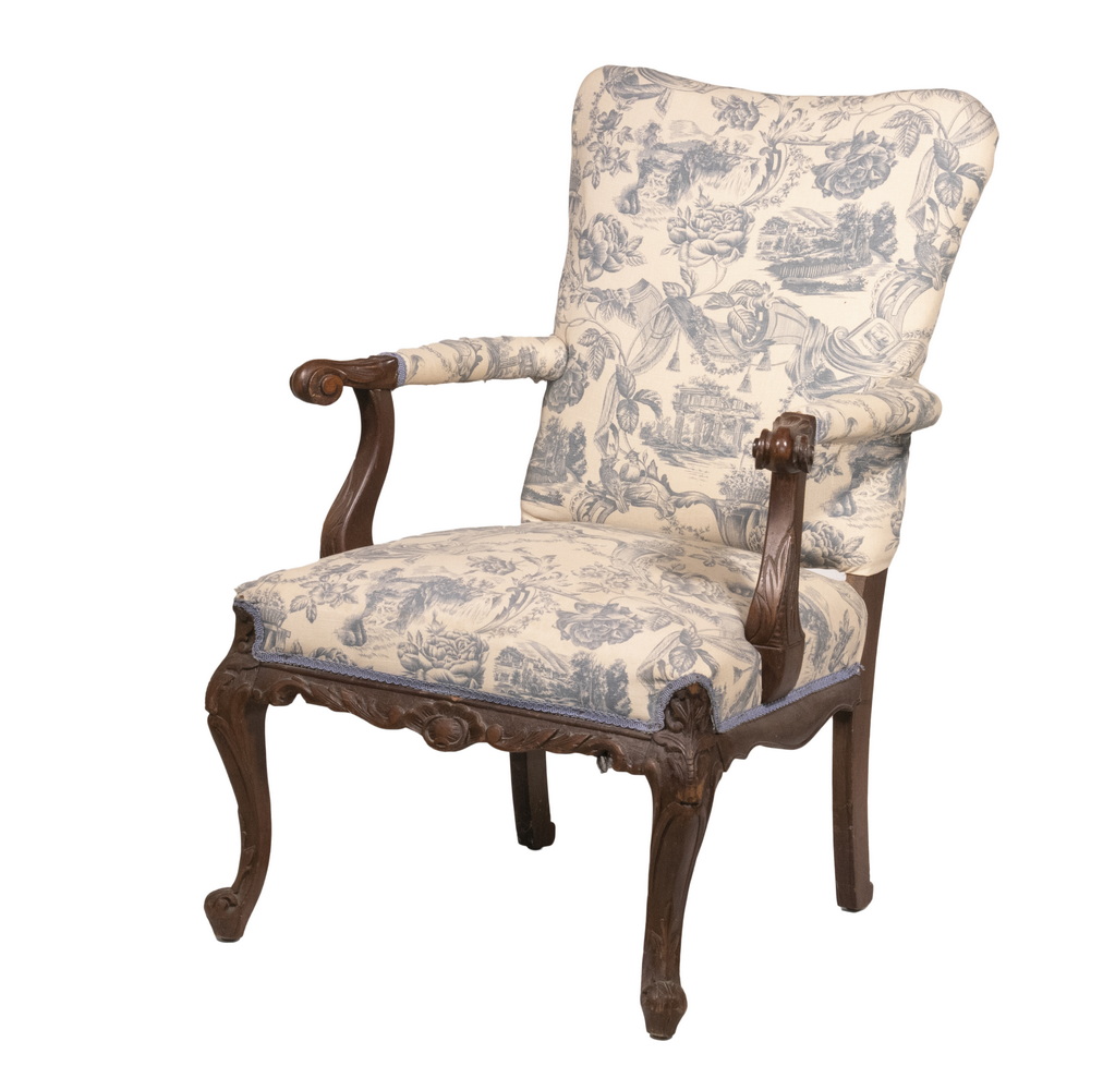 CUSTOM LOUIS XIV ARMCHAIR IN BLUE 2b2d40