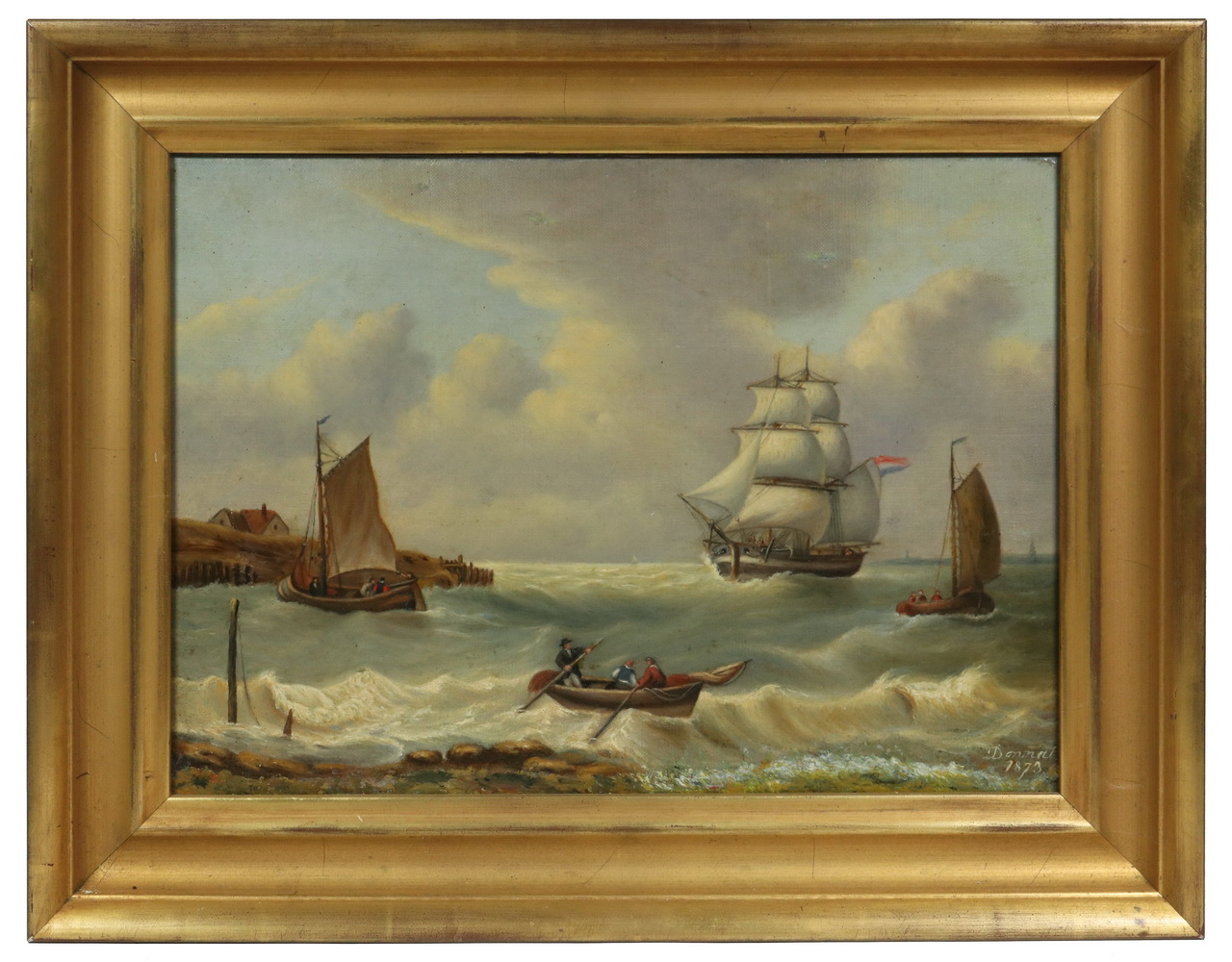 19TH C. DUTCH SEASCAPE WITH SHIP