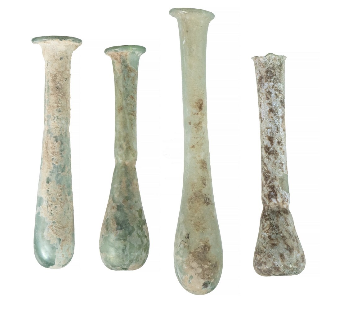  4 ANCIENT ROMAN GLASS BOTTLES 2b2d75