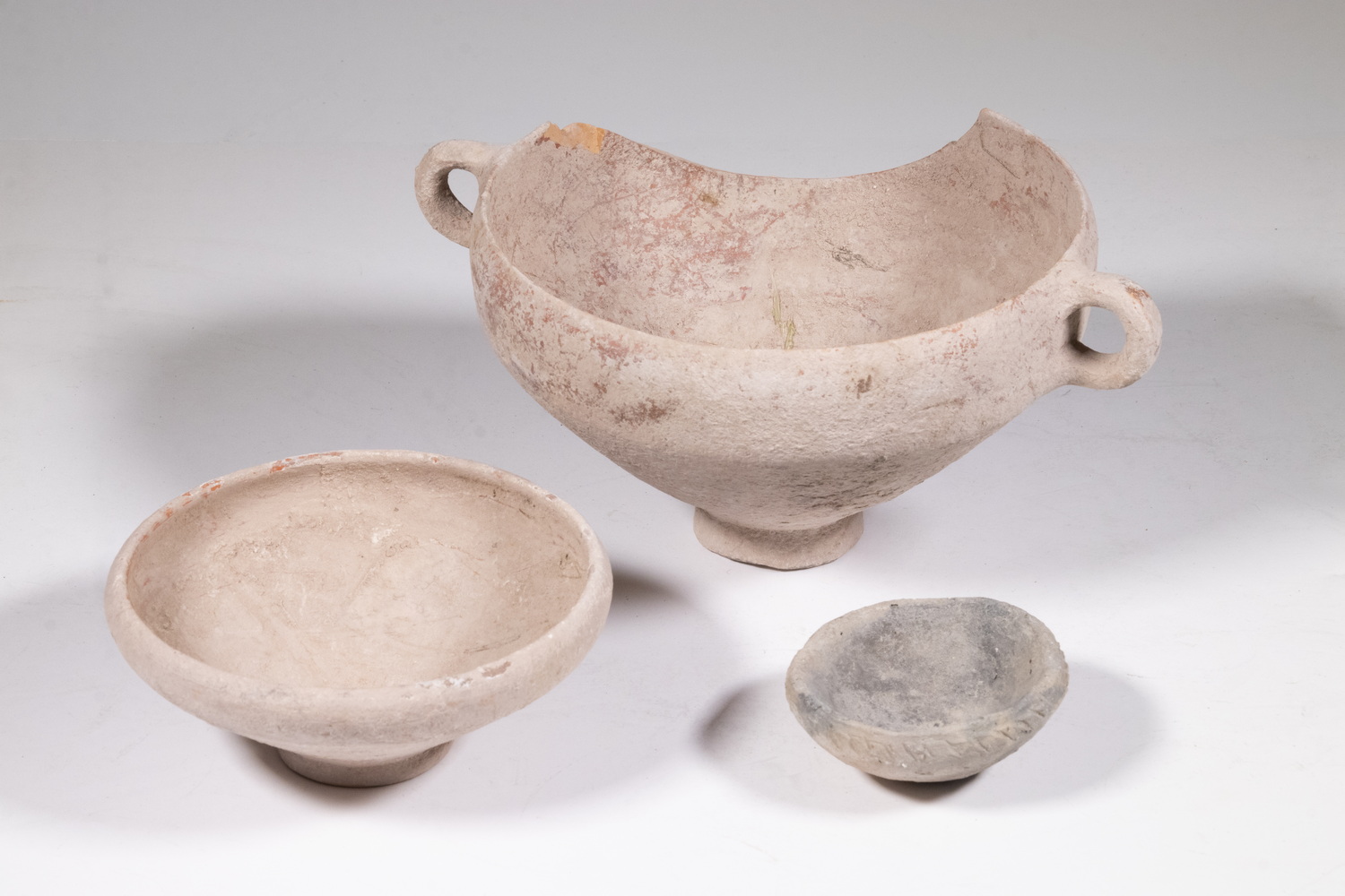 (3) ANCIENT ROMAN POTTERY BOWLS Encrusted