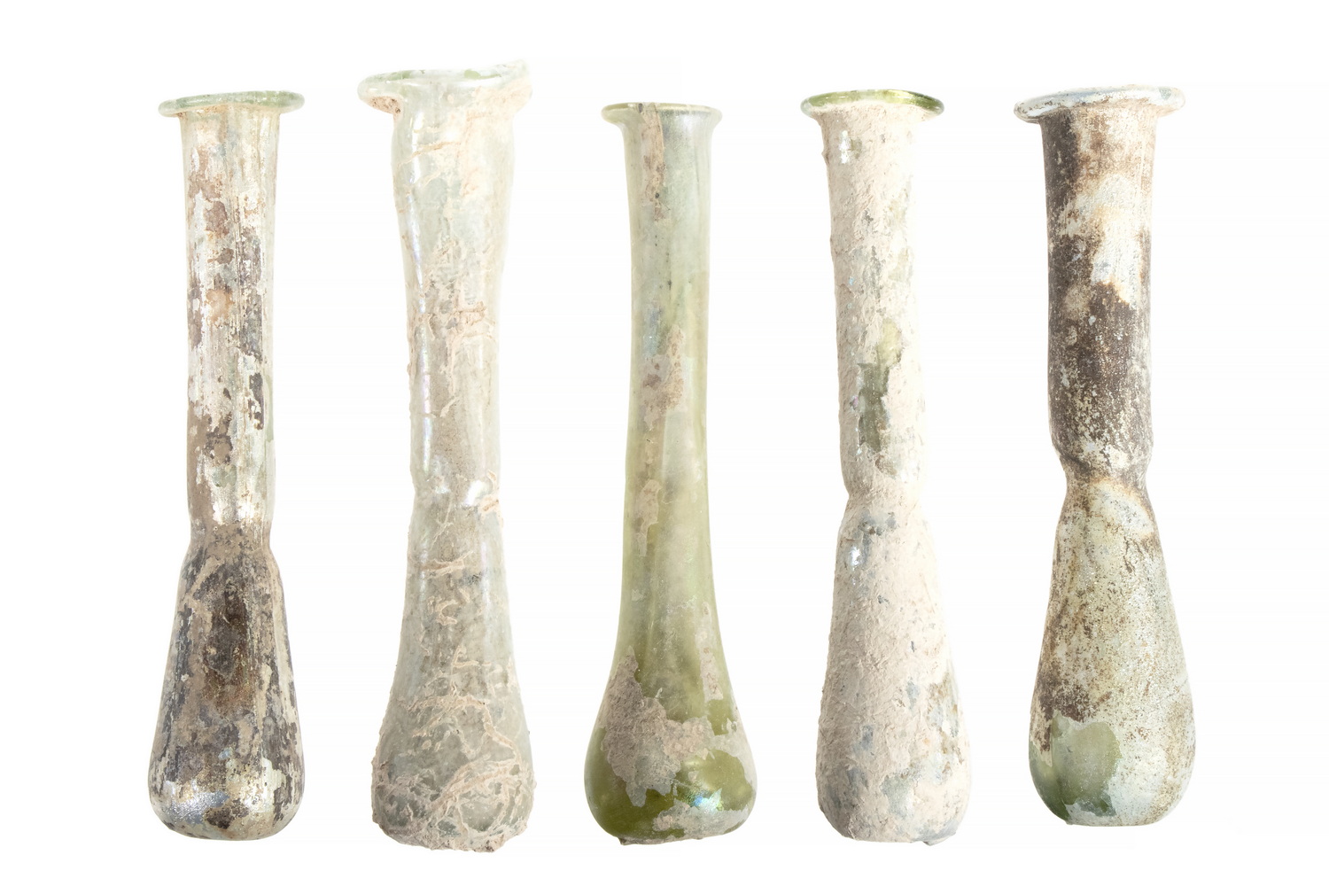  5 ANCIENT ROMAN GLASS BOTTLES 2b2d73
