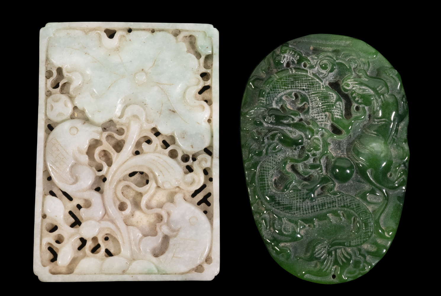 (2) CHINESE JADE PANELS Rectangular