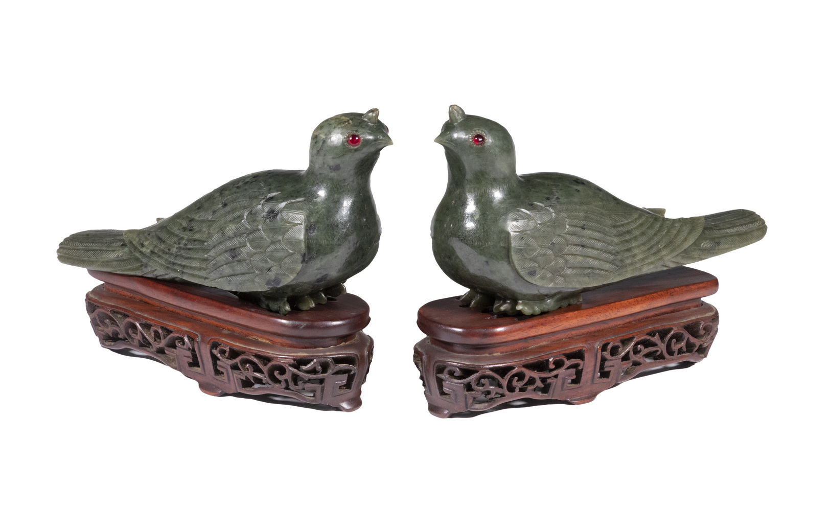 PR CHINESE JADE BIRDS WITH STANDS 2b2db9