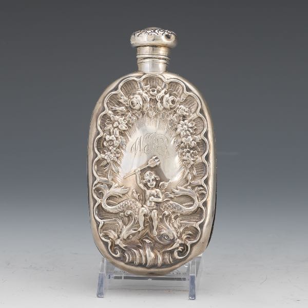 ART NOUVEAU STERLING SILVER FLASK  2b0883