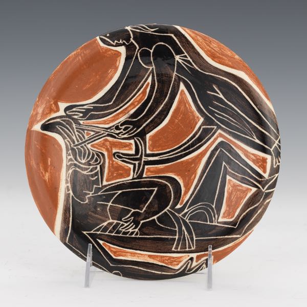 MADOURA POTTERY PLATE, IN THE MANNER