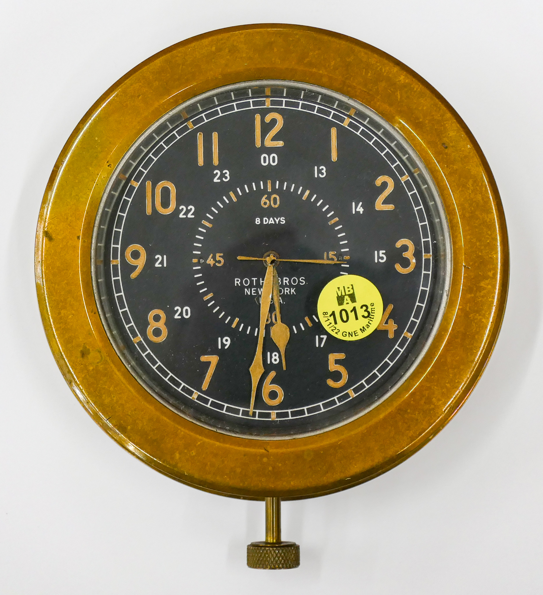 Vintage Roth Bros Brass Ship Clock