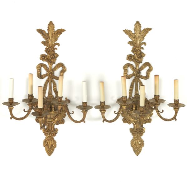 PAIR OF EMPIRE STYLE PATINATED 2b0934