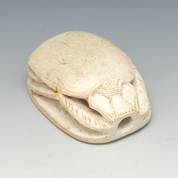 EGYPTIAN LIMESTONE CARVED SCARAB,