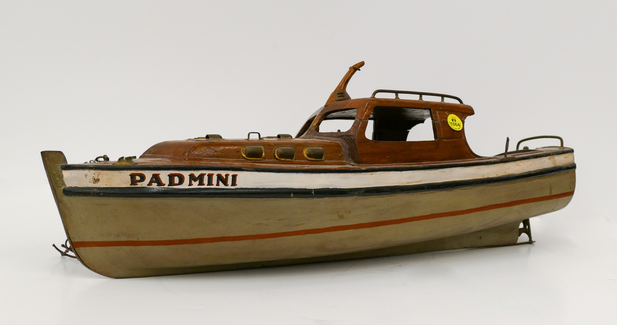 Handpainted Wood Model Boat 24''