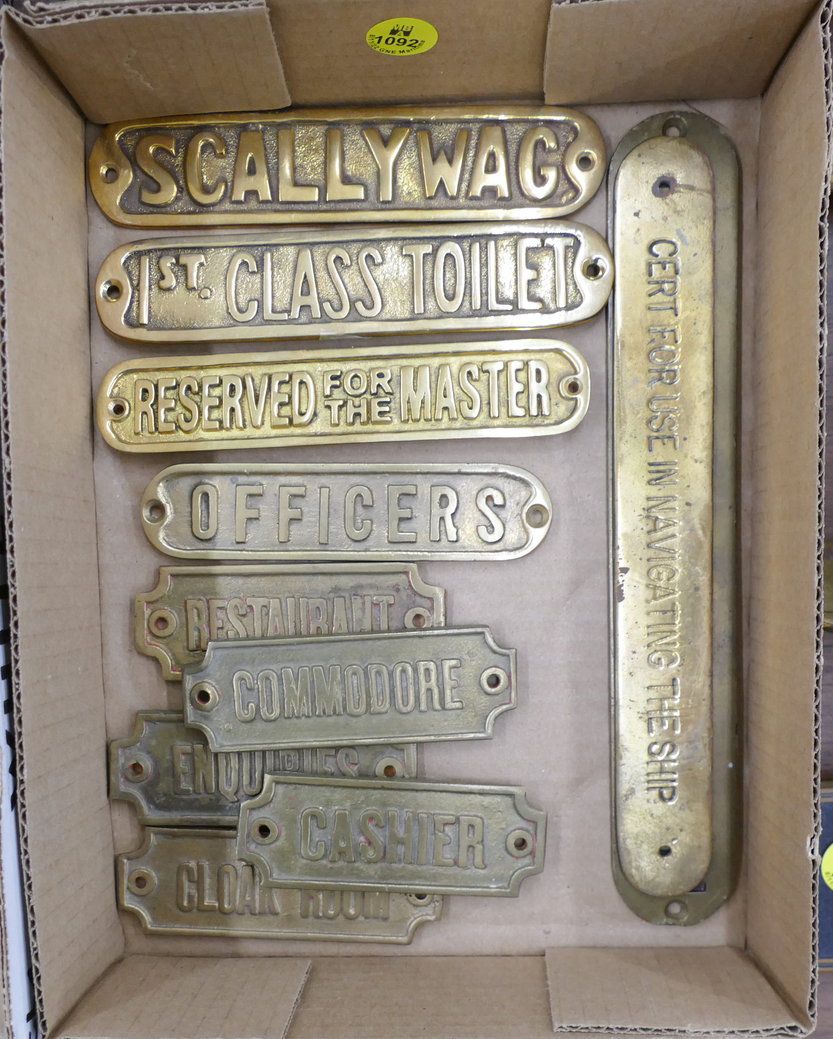 Box Brass Naval Ship Quarters Plaques