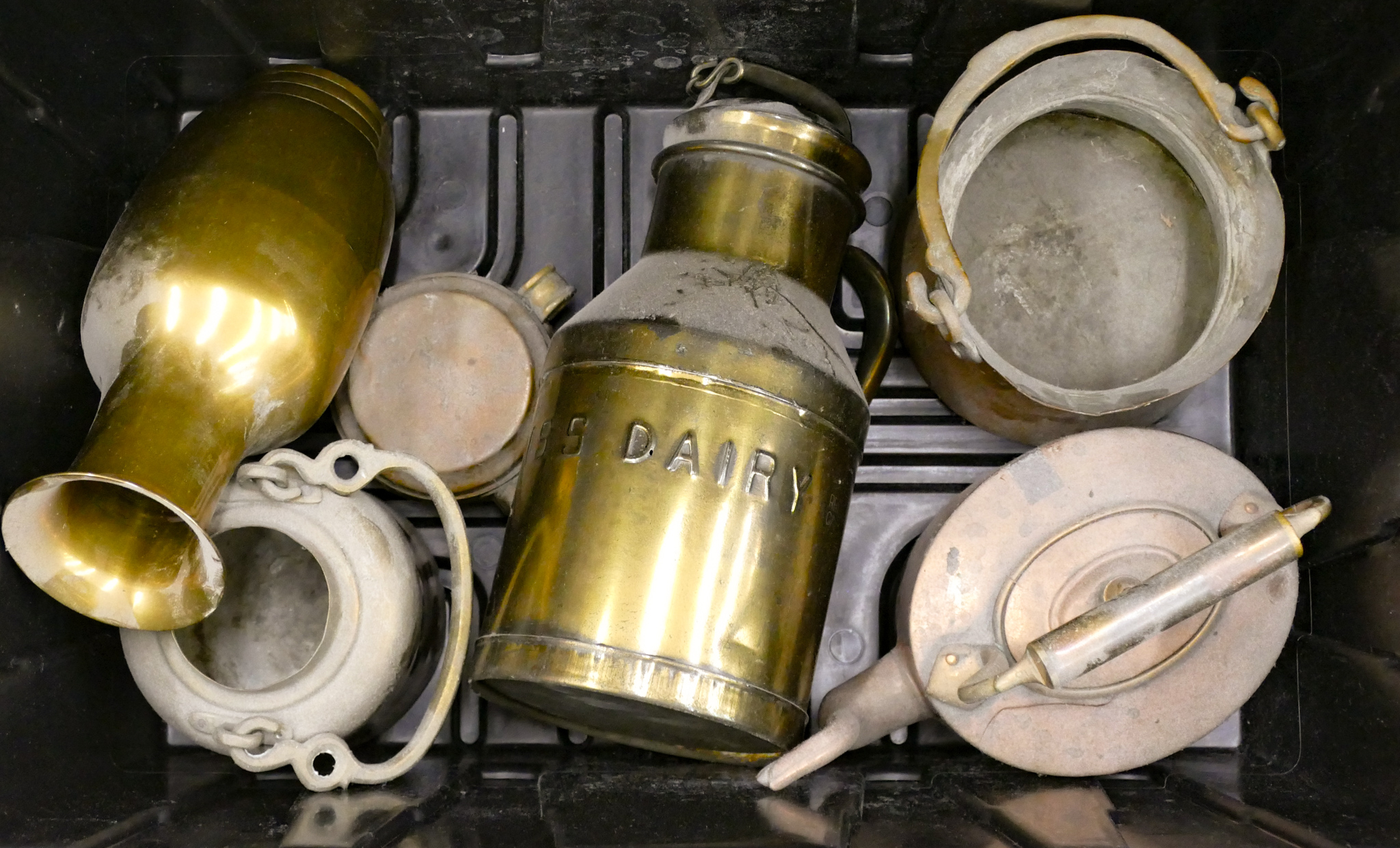 Tote Brass Canisters Etc.