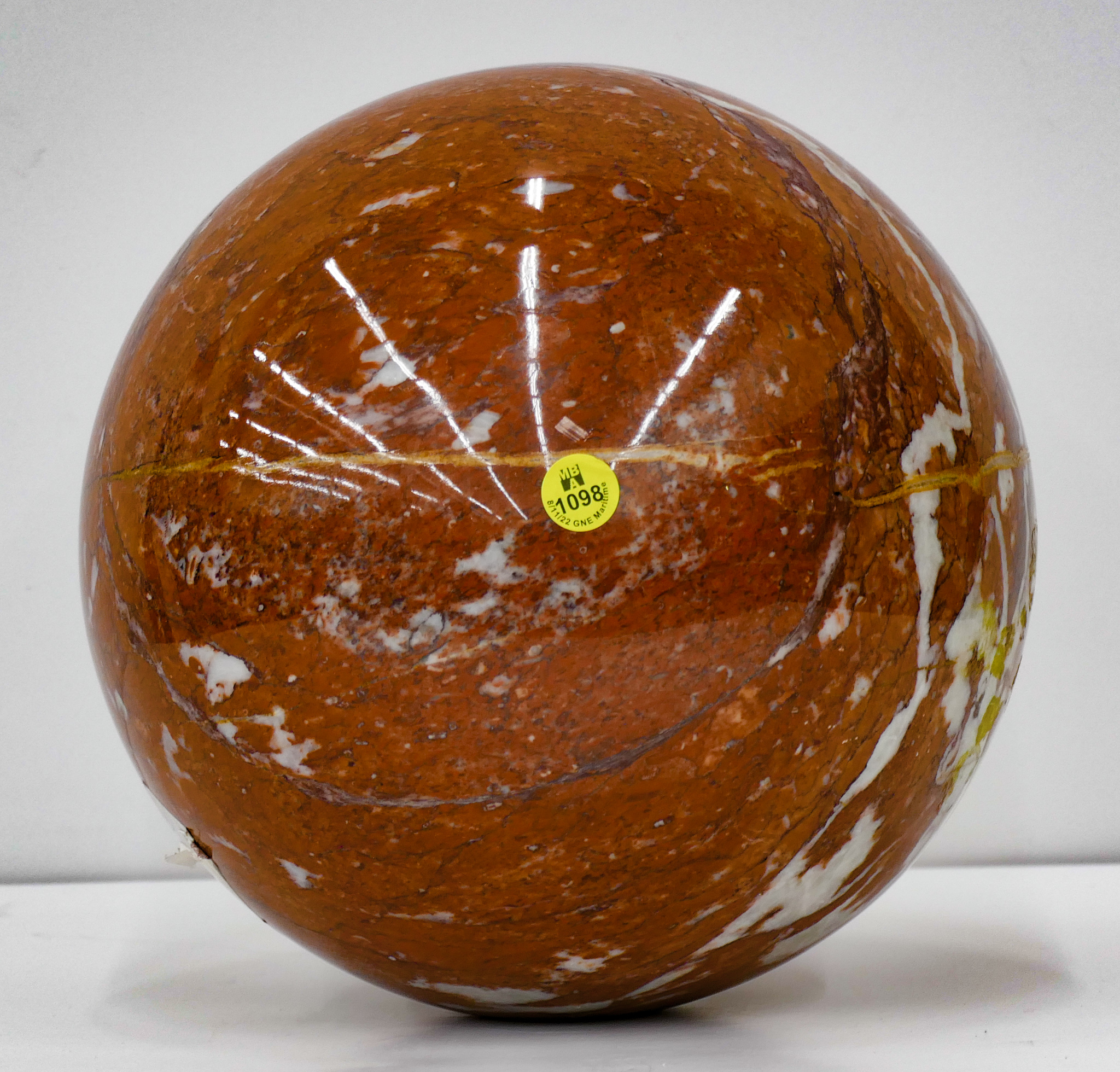 Large Red Marble Sphere 10''