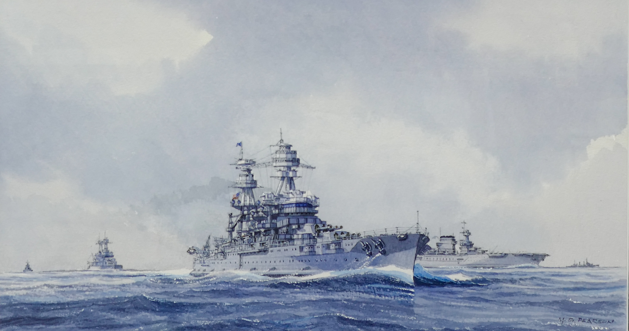 Mervyn Pearson USS Arizona Watercolor.