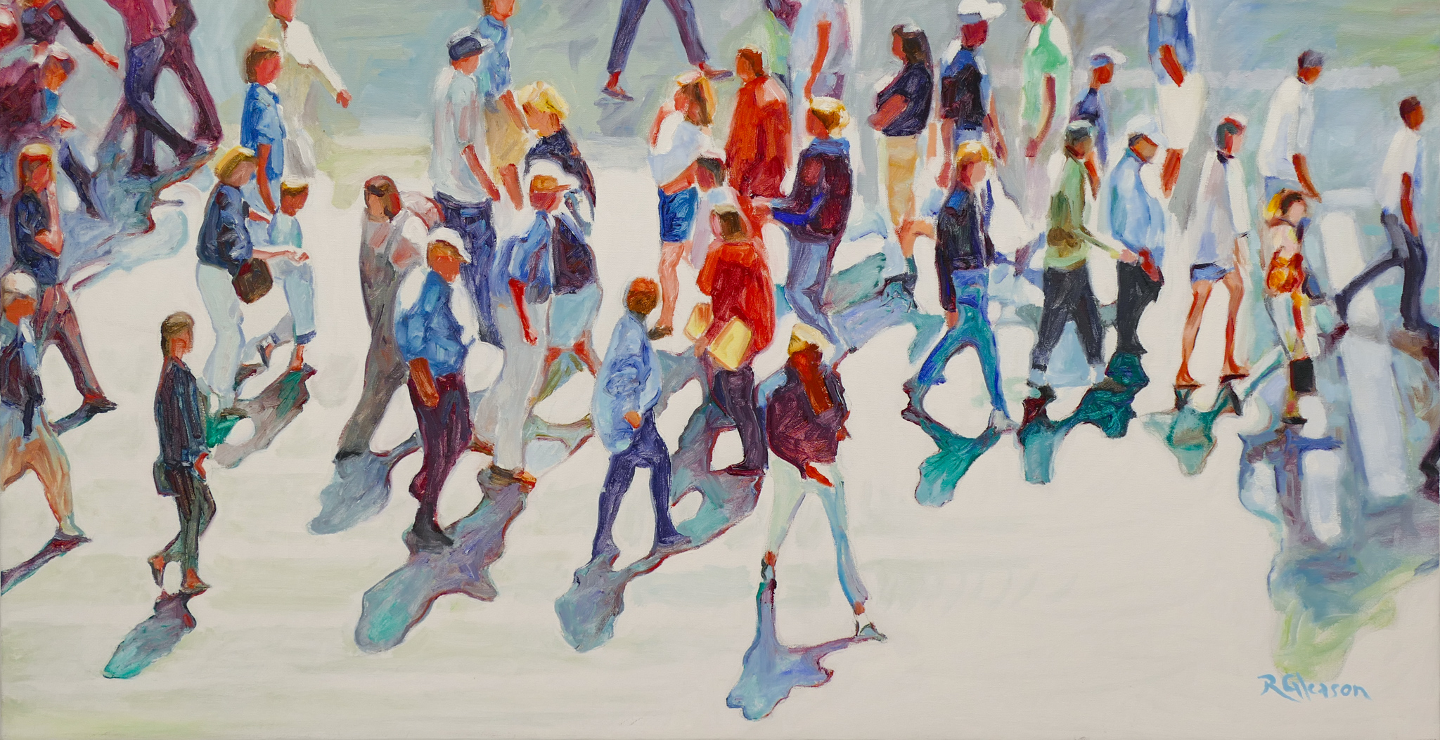 R Gleason ''Street Walking'' Oil