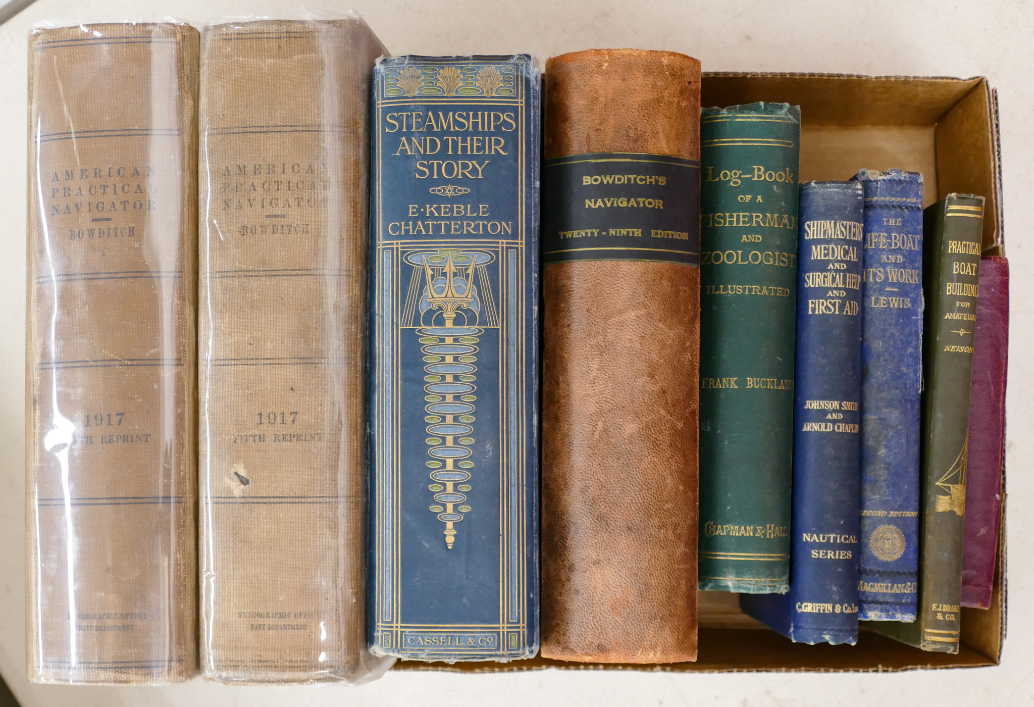 Box 9pcs Antique Boating Books 2b0a4e