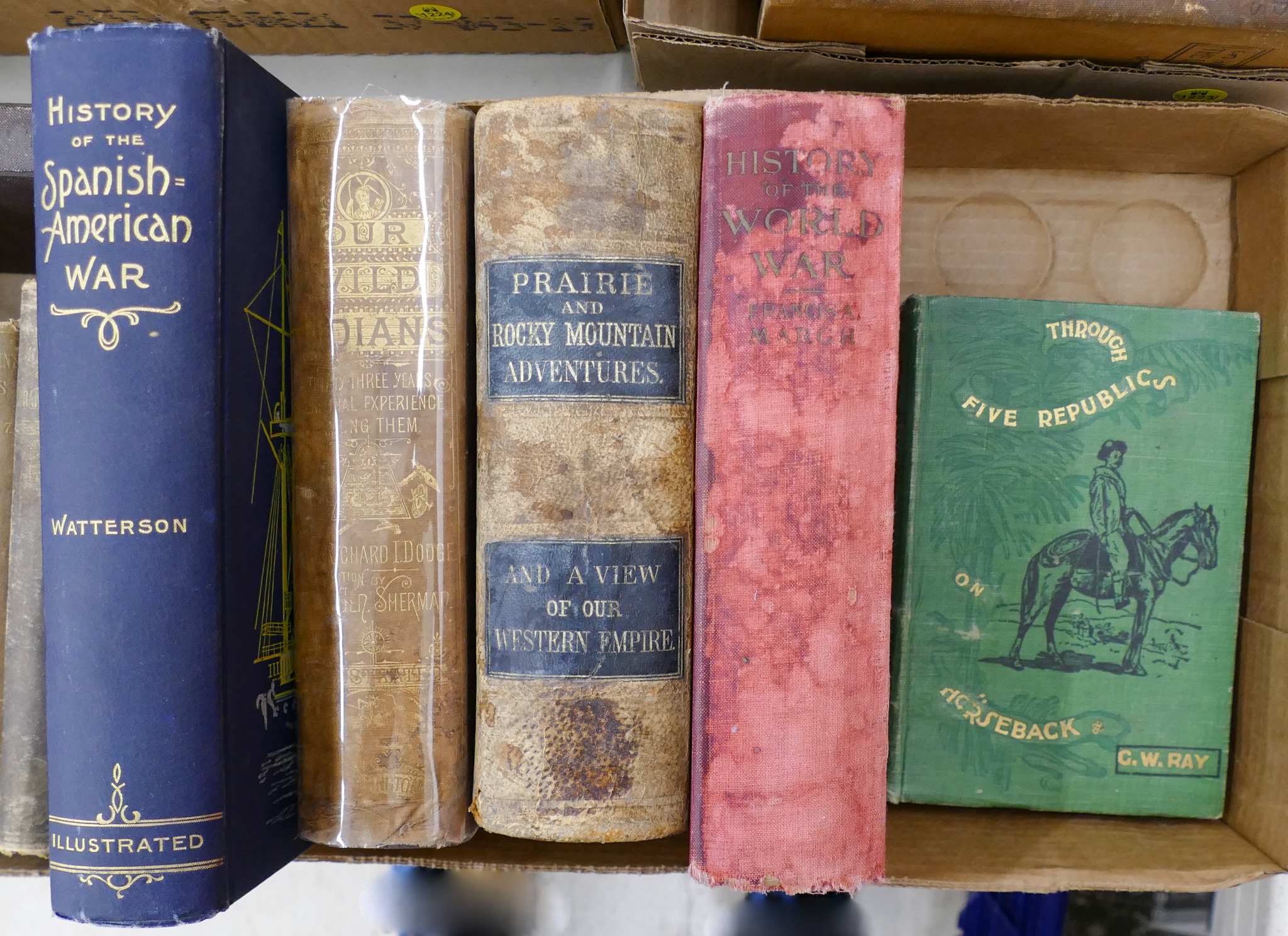 Box 5pc Antique Western Books