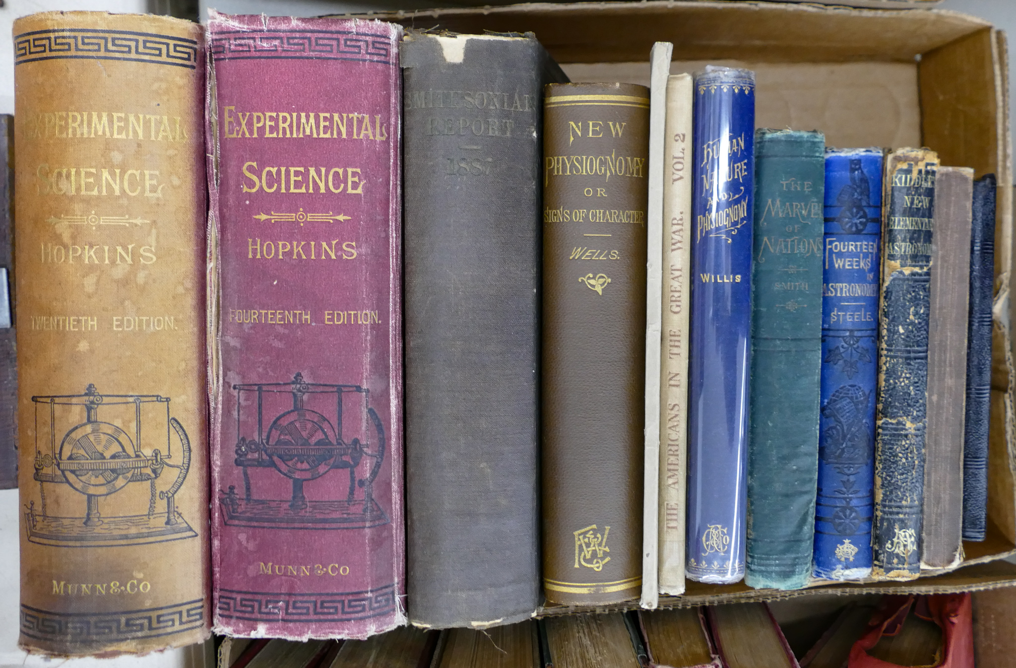 Box 12pc Antique Scientific Books