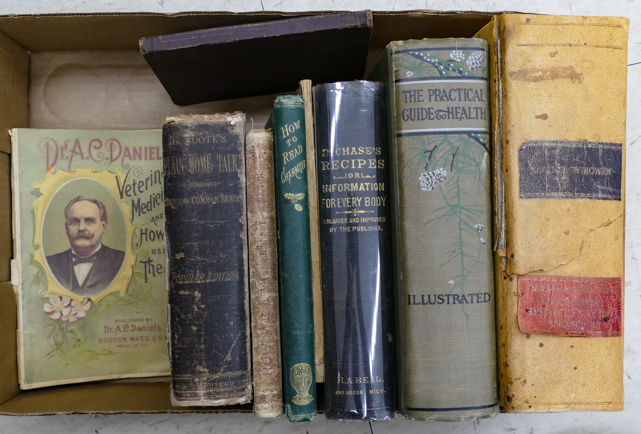 Box 9pc Antique Health Books