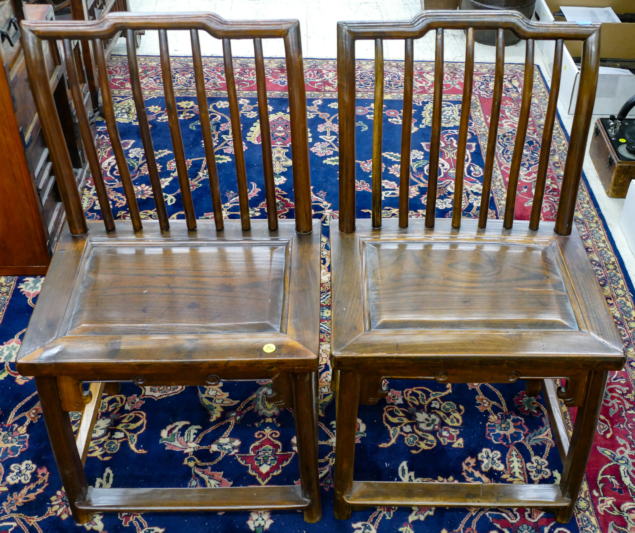 Pair Antique Chinese Rosewood Sidechairs 2b0a74