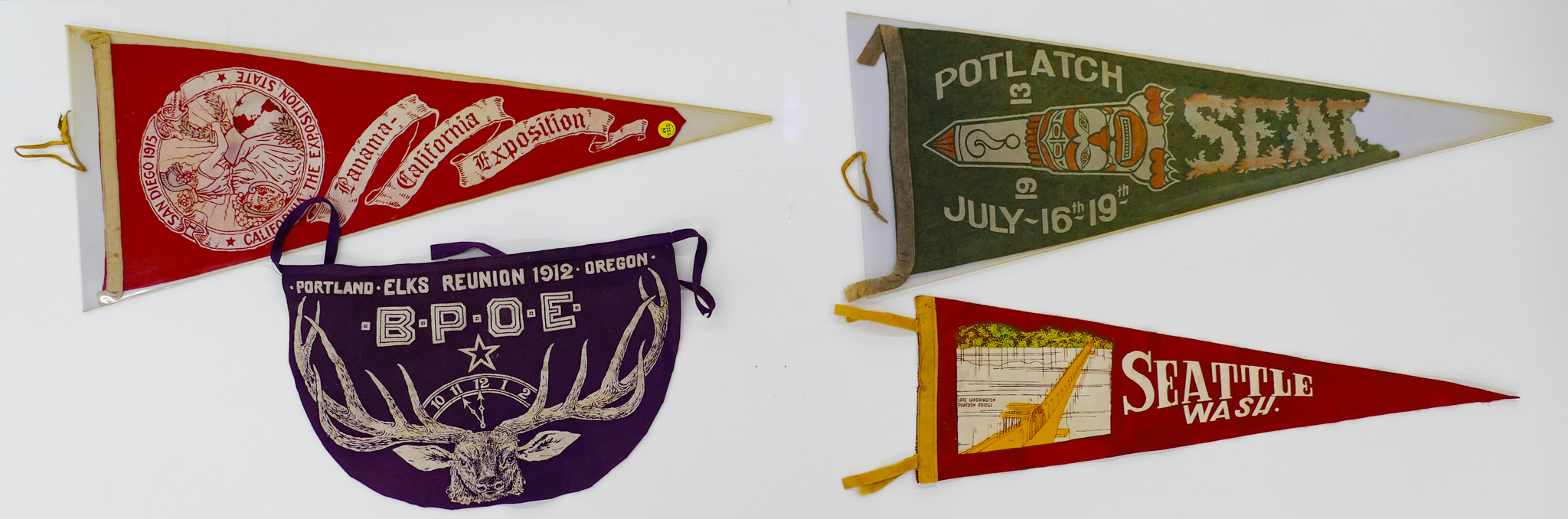 4pc Antique Felt Pennants Golden 2b0ab2