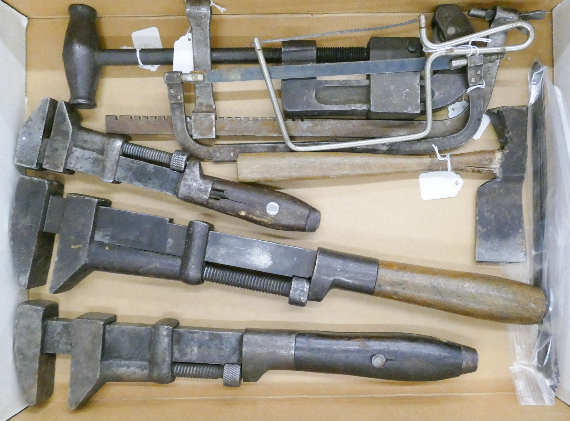 Large Box Antique Wrenches Etc.