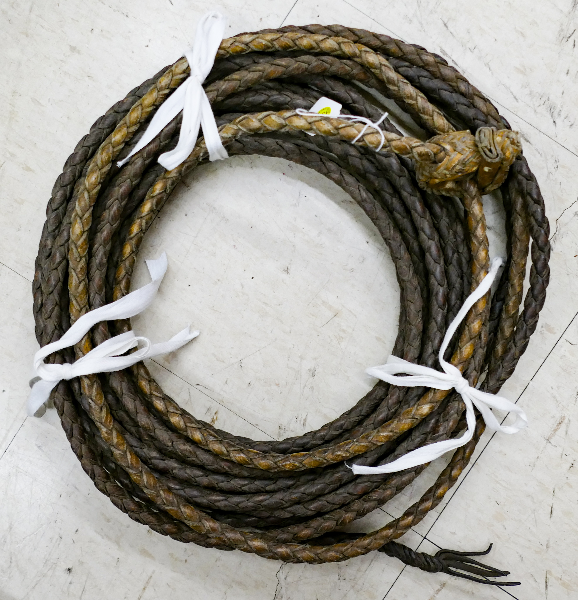 Old Braided Leather Lariat- 15ft long