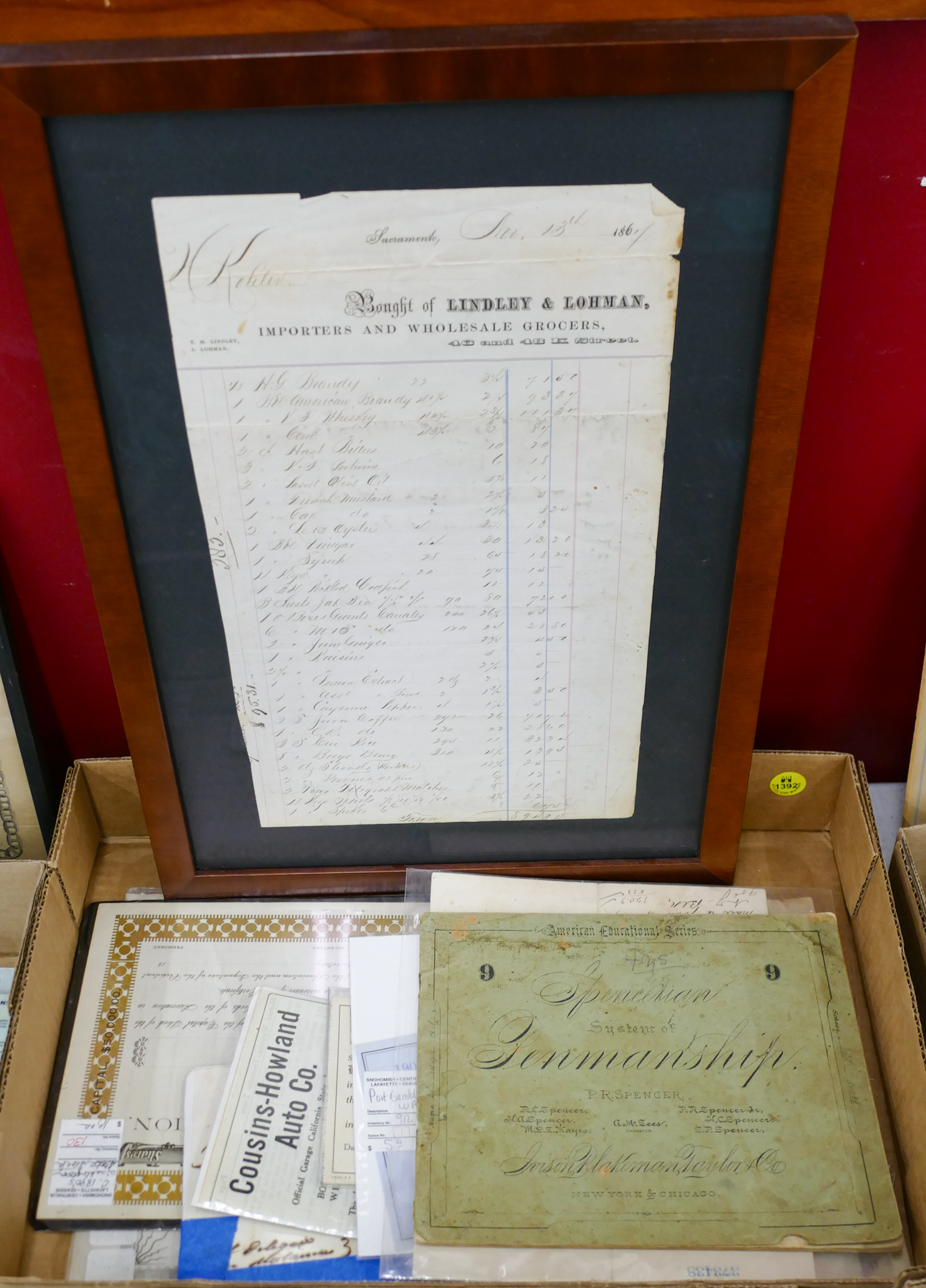 Box Antique Certificates Etc.