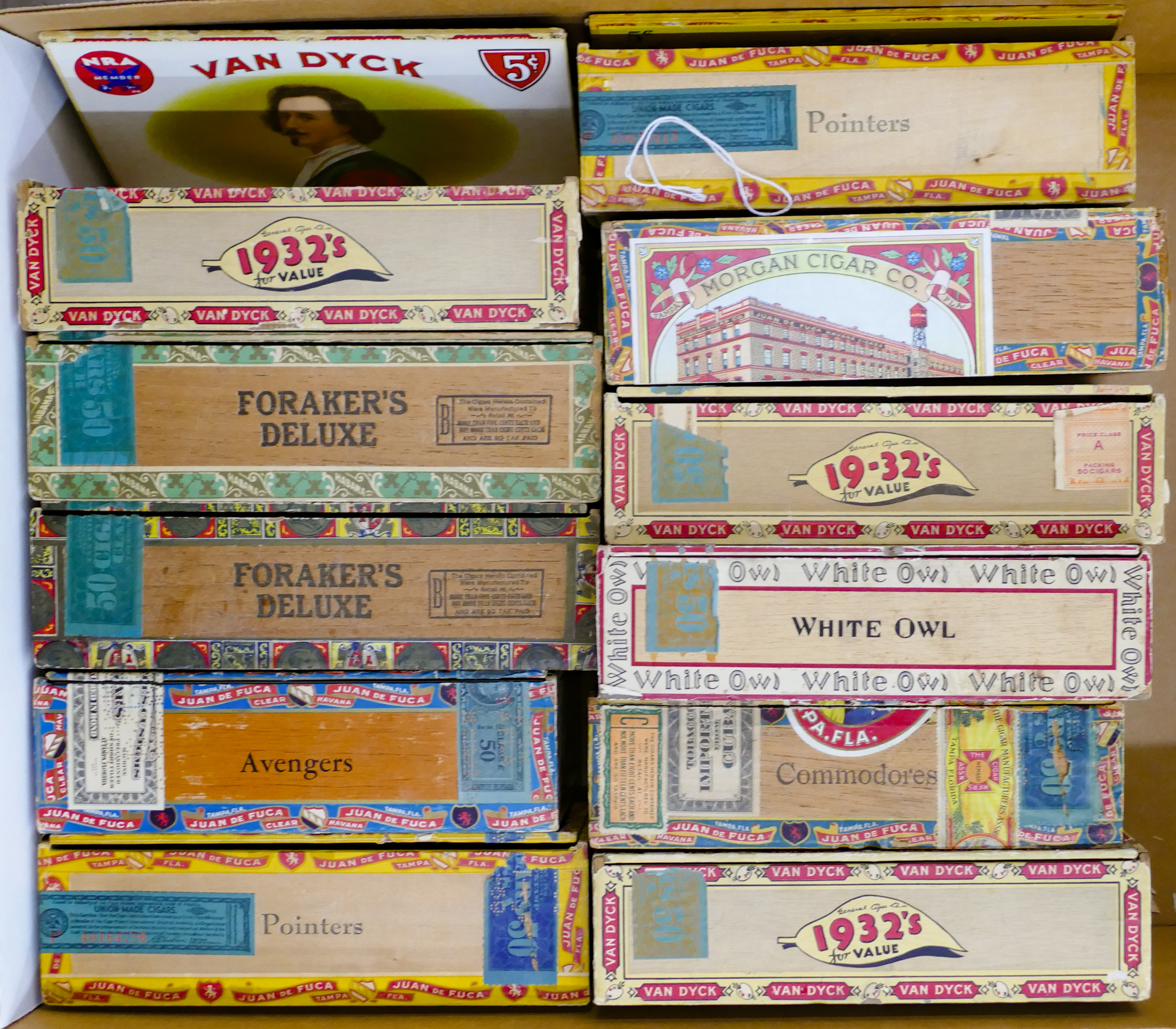 11pc Vintage Cigar Boxes (#137)