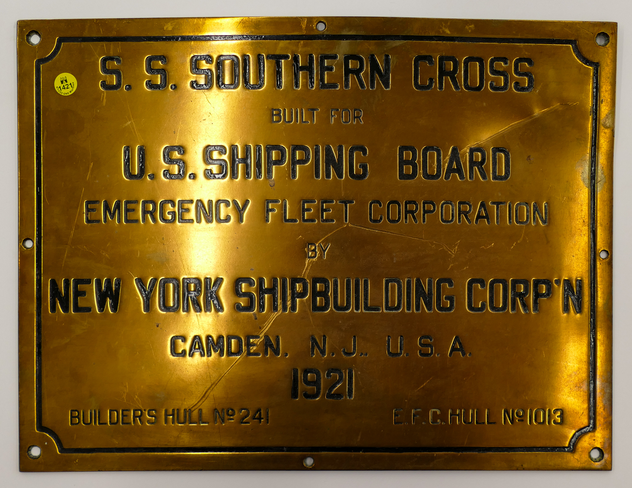 1921 SS Southern Cross Brass Ship