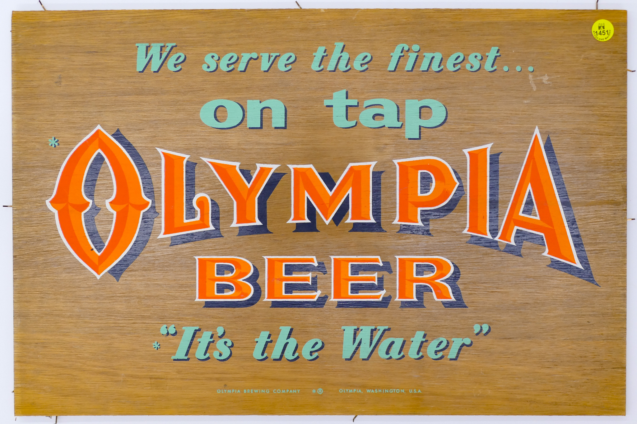 Vintage Olympia Beer Wood Advertising