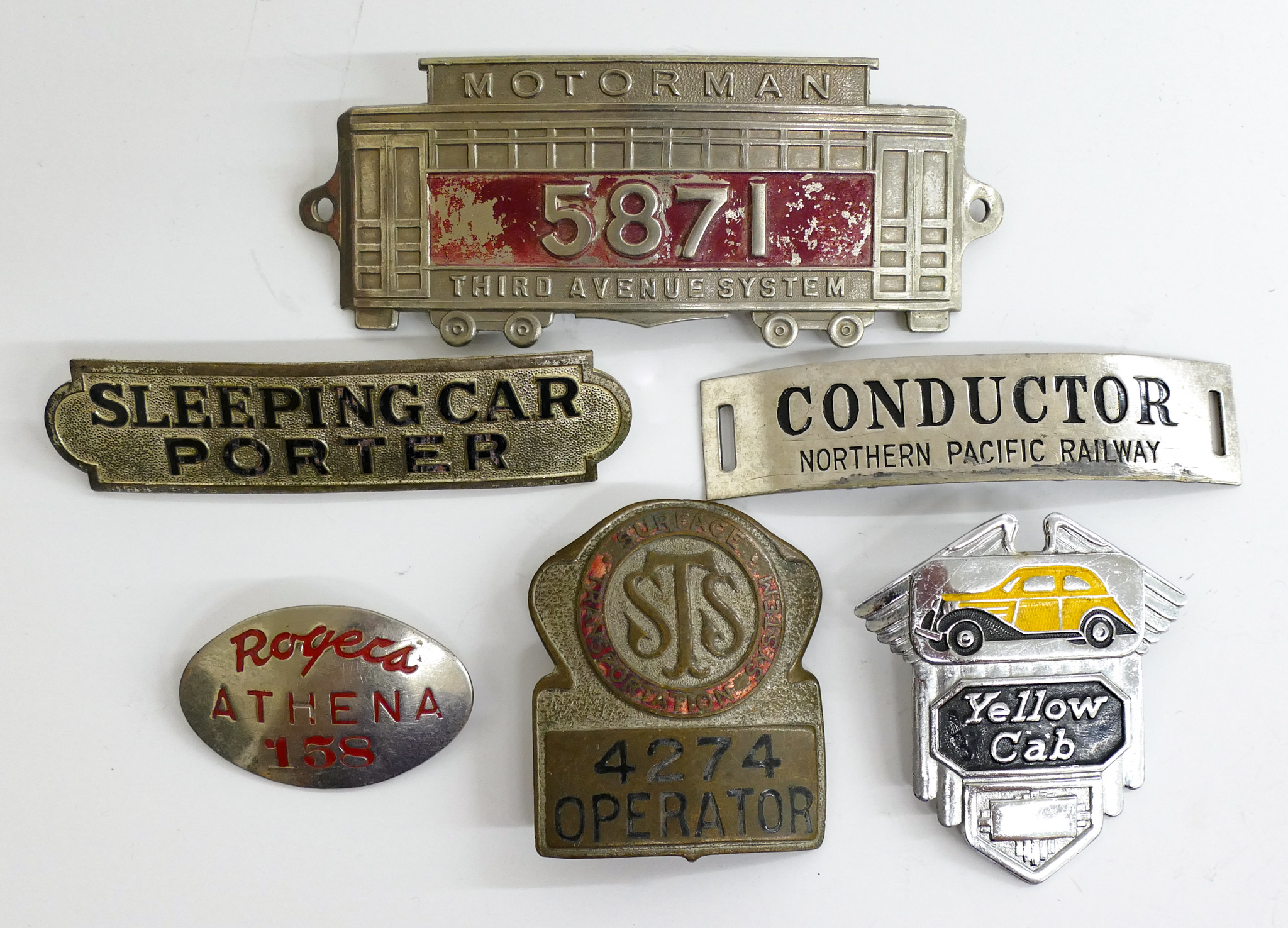 6pc Railroad Hat Badges Etc.