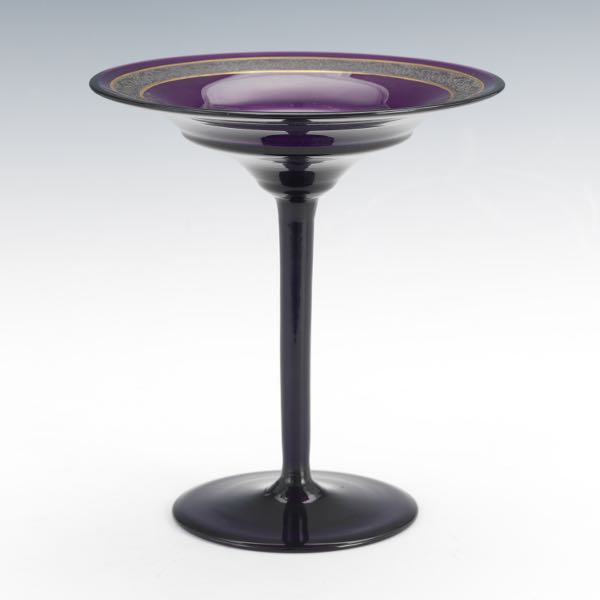 MOSER AMETHYST GLASS COMPOTE 8 2b0c64