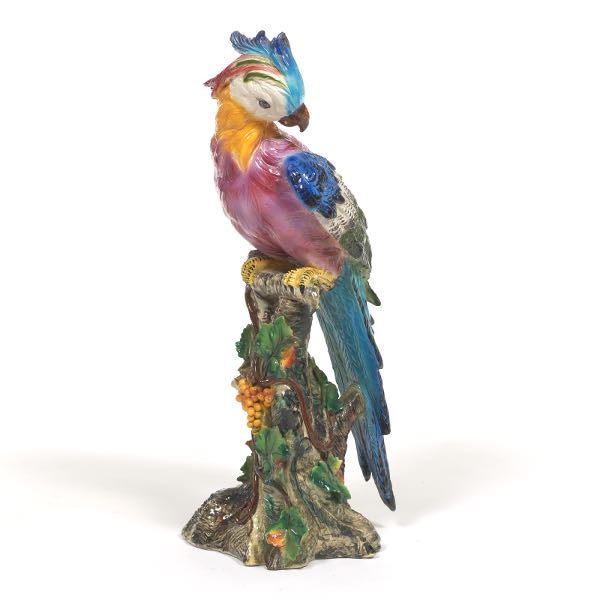 MAJOLICA PARROT 23H Brilliantly hued