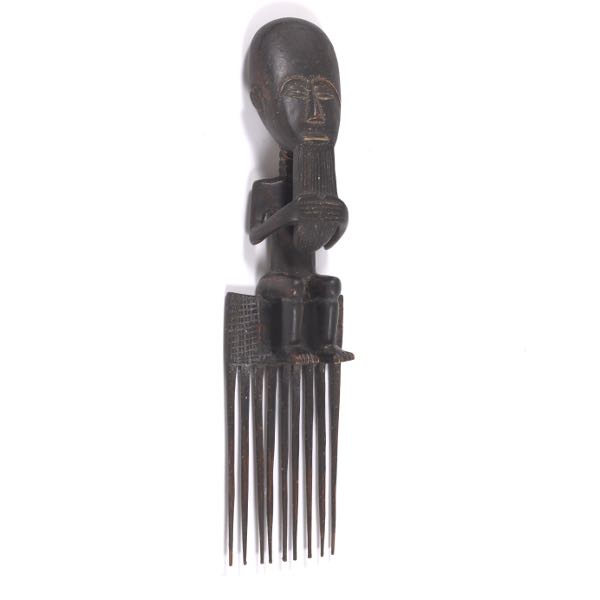 CARVED WOOD AFRICAN COMB 19" x