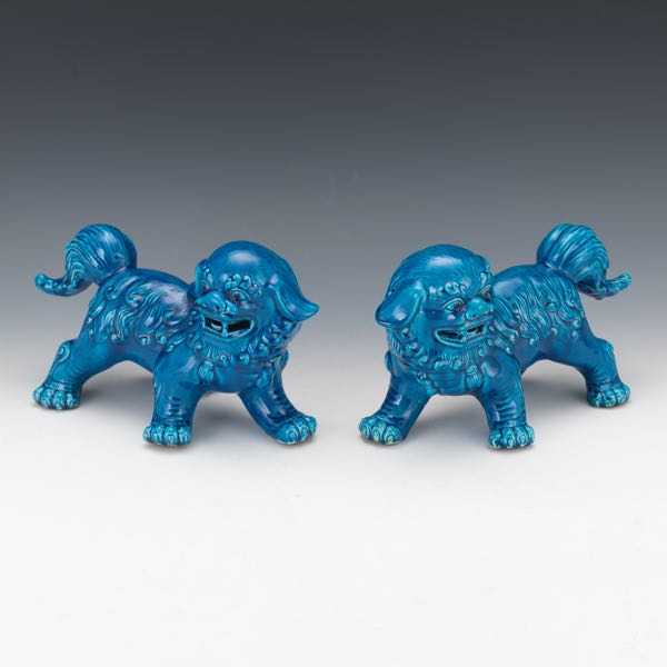 PAIR OF CHINESE MIRROR IMAGE CERULEAN