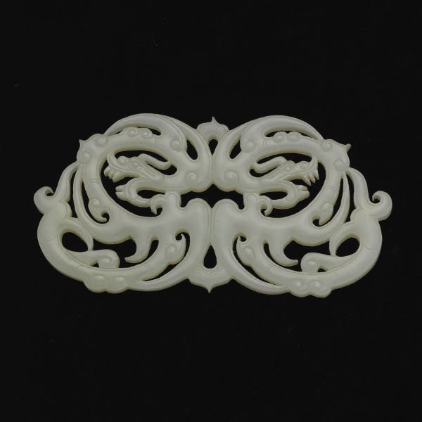 CHINESE CARVED PALE CELADON JADE