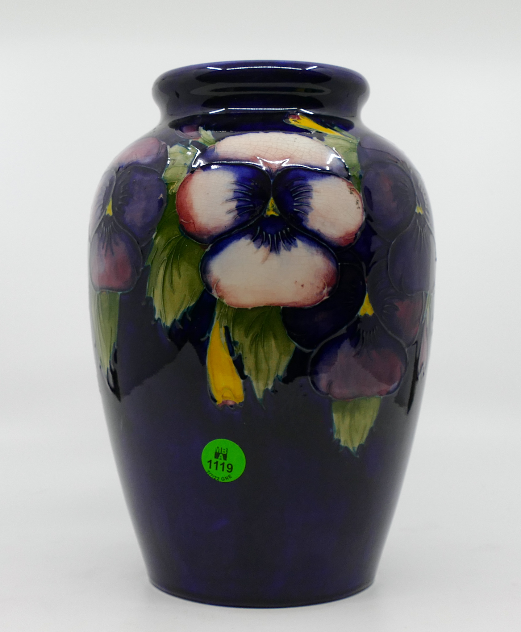 Vintage Moorcorft Pansy Pottery Vase